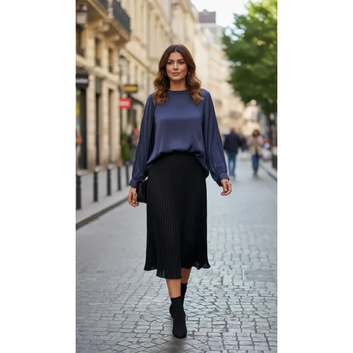 Misswhence İpek Bluz 39023 LACİVERT