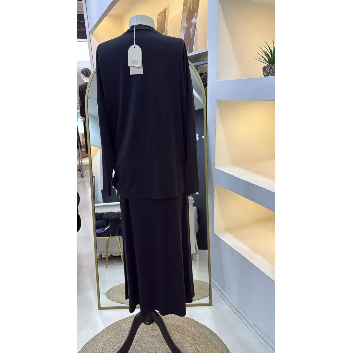 Nuss Desen Detay Etekli Takım - 1058 siyah