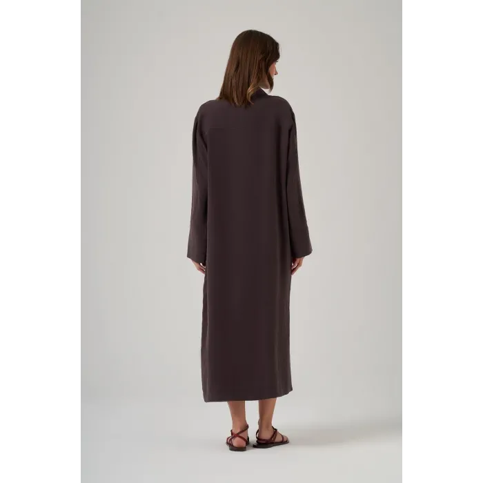 Nuss 6036 Boydan Düğmeli Kap - Bitter