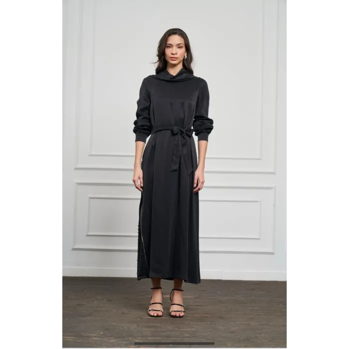 NUSS CUPRA İPEK ELBİSE 2057 SİYAH