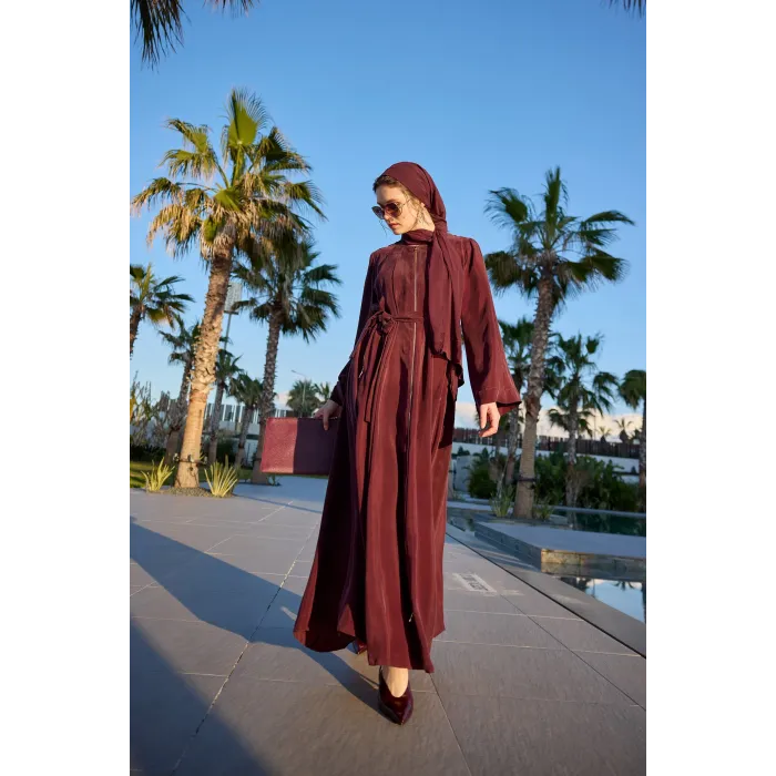 Misswhence Şal Detaylı Kap 39506 bordo