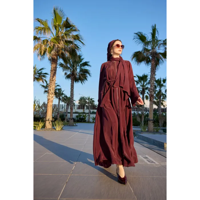 Misswhence Şal Detaylı Kap 39506 bordo