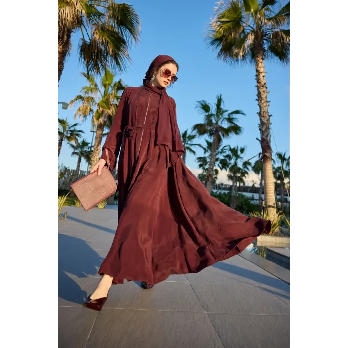 Misswhence Şal Detaylı Kap 39506 bordo