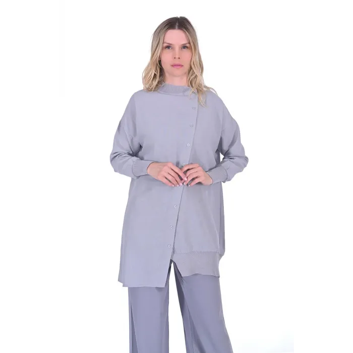 invee Asimetrik Gömlek GRİ 6122