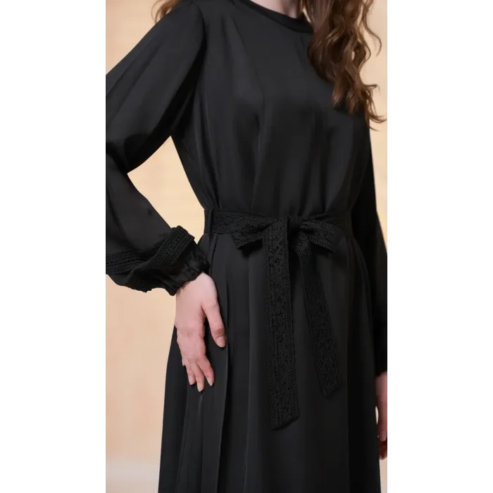 Misswhence Dantel Detaylı Elbise 39836 SİYAH
