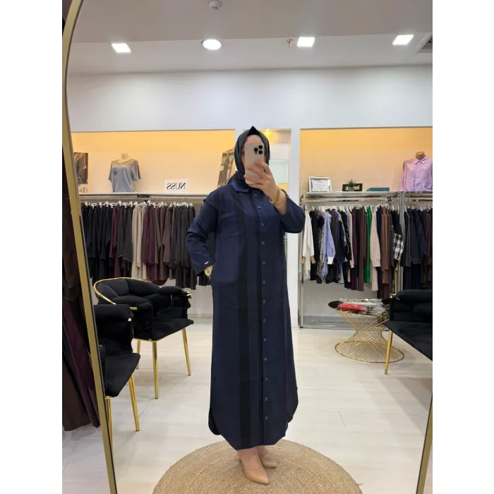 İNVEE Gölge Uzun Gömlek LACİVERT 7171