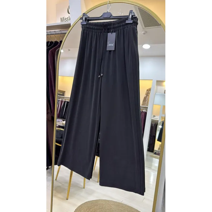 Sentez 5622 Doha Yanı Nervürlü Pantolon SİYAH