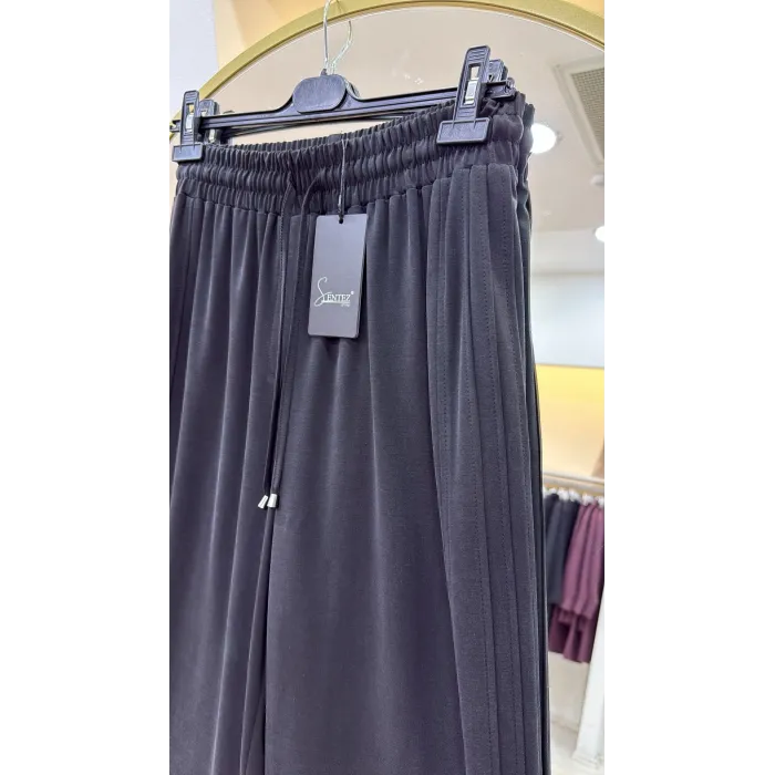 Sentez 5622 Doha Yanı Nervürlü Pantolon SİYAH