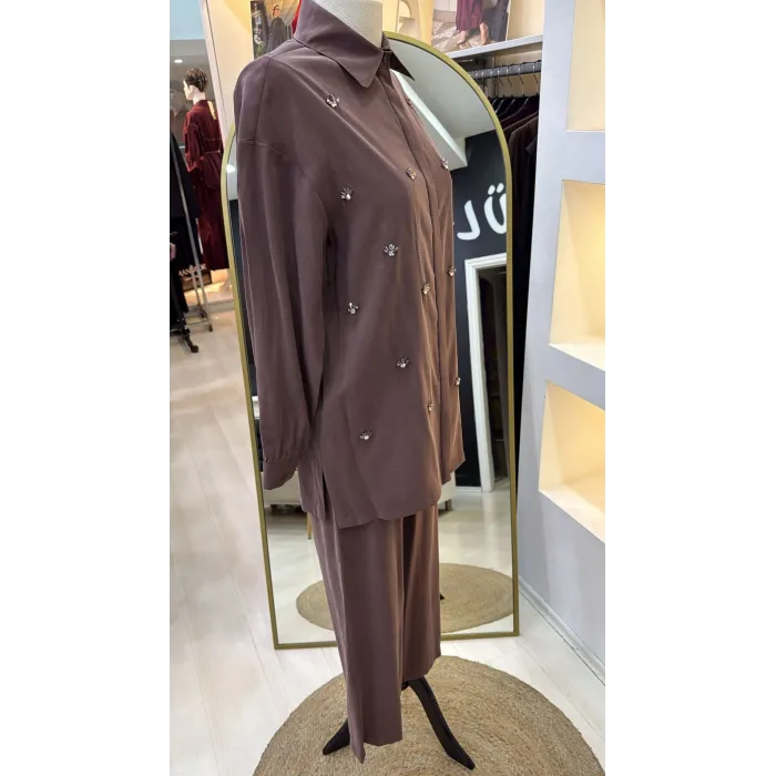 Nuss 1064 PANTOLONLU Takım - KAHVE
