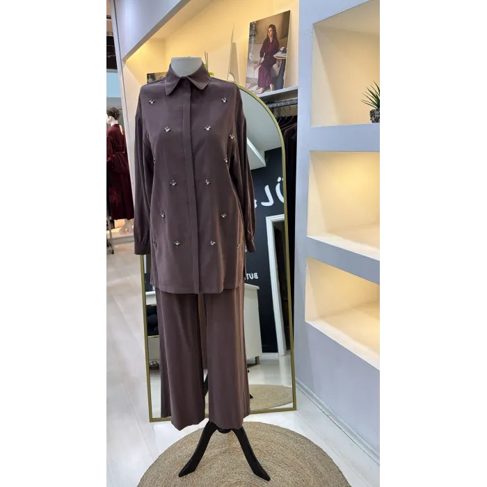 Nuss 1064 PANTOLONLU Takım - KAHVE