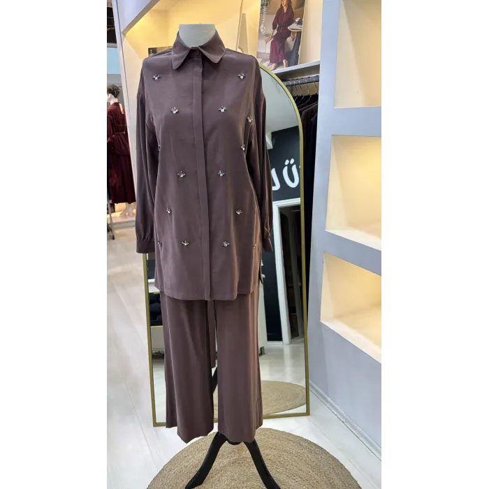 Nuss 1064 PANTOLONLU Takım - KAHVE