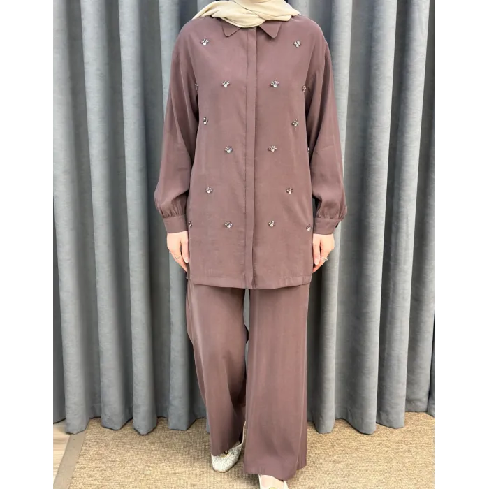 Nuss 1064 PANTOLONLU Takım - KAHVE