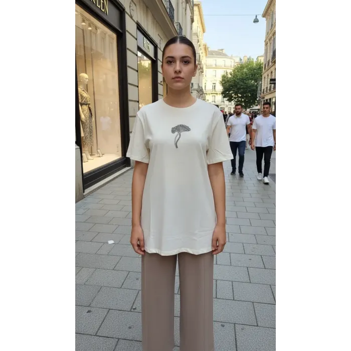 QMASH KISA KOLLU TİŞÖRT 4317 BEJ