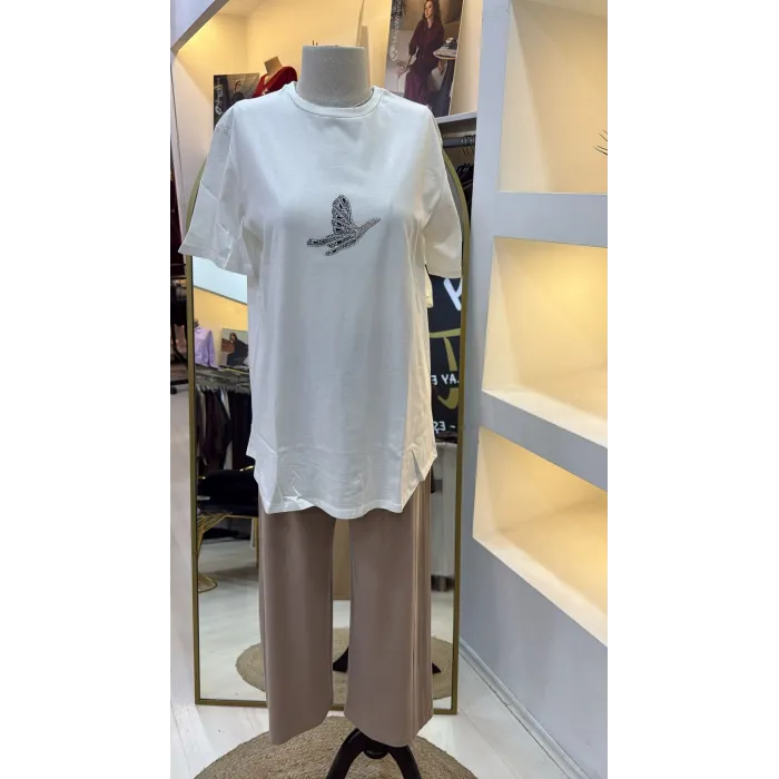 QMASH KISA KOLLU TİŞÖRT 4307 EKRU