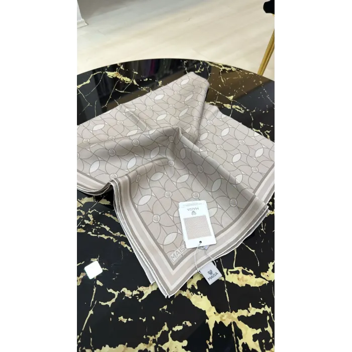 MAISA ZERRE TİVİL İPEK EŞARP VİZON 4005