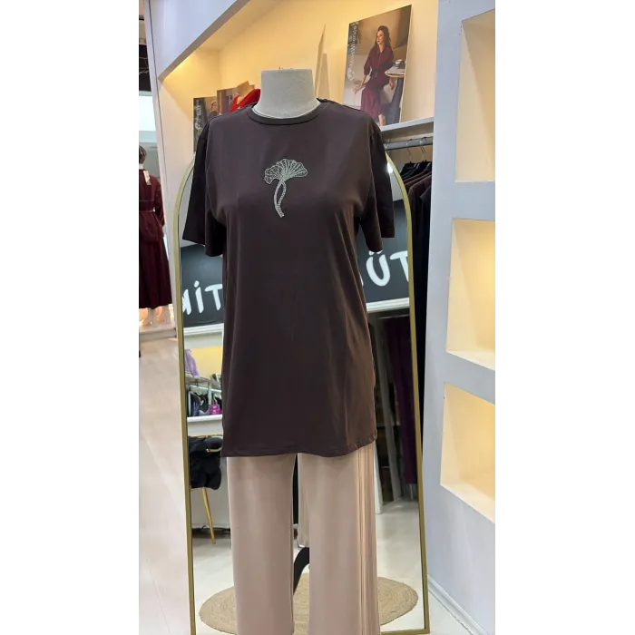 QMASH KISA KOLLU TİŞÖRT 4317 KAHVE