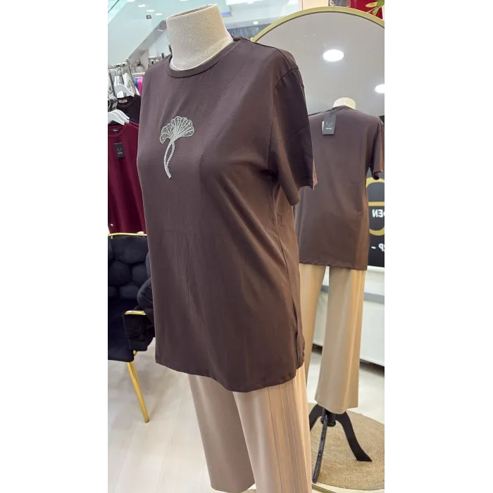 QMASH KISA KOLLU TİŞÖRT 4317 KAHVE