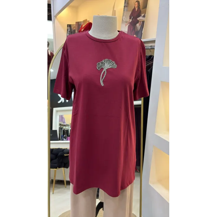 QMASH KISA KOLLU TİŞÖRT 4317 BORDO