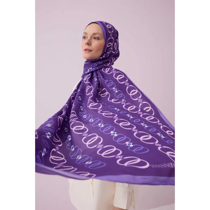 İmannoor Baklava Noor Floş Viskon Şal MOR - PURPLE 242 3014 080
