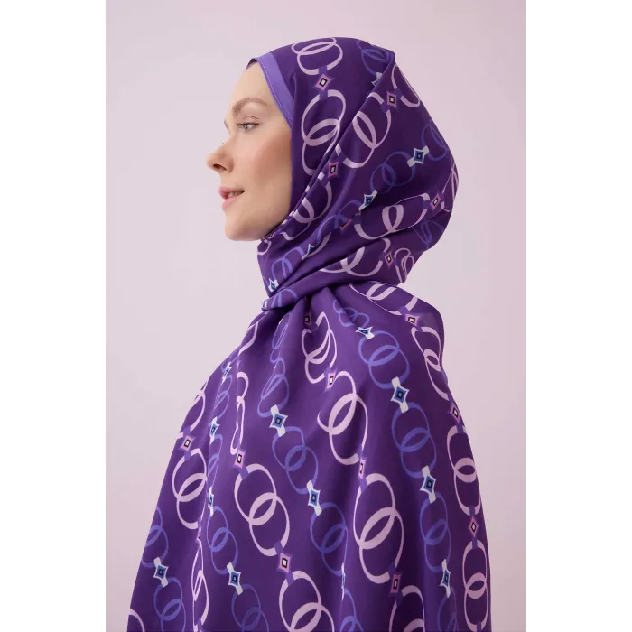 İmannoor Baklava Noor Floş Viskon Şal MOR - PURPLE 242 3014 080