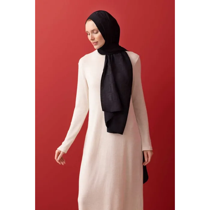 İmannoor Dama Desen Siyah Naia Pamuk Şal 241-3001-100 SİYAH