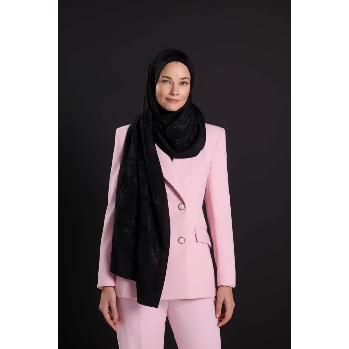 İmannoor Güneş Doğarken Siyah Shiny Jakar Şal 70x200 251-3028-100