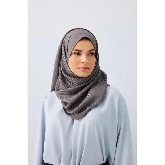 İmannoor İman Kare Antrasit Naia Pamuk Şal 70x210 241-3007-034