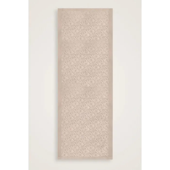 İmannoor Monogram İmza Taş Rengi Shiny Jakar Şal 251-3046-043