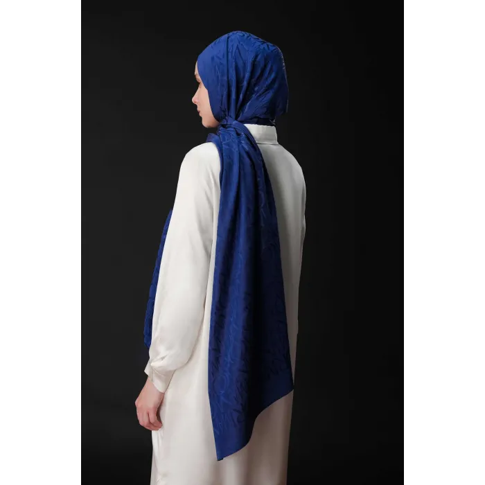 İmannoor Monogram Shiny Jakar Şal LACİVERT 251 3046 003