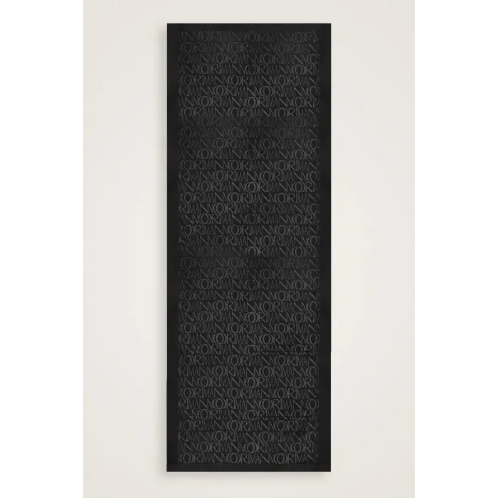 İmannoor Monogram Shiny Jakar Şal SİYAH - BLACK 251 3046 100