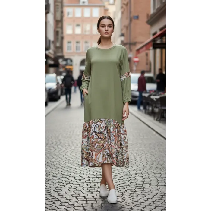 İnvee 6763 haki Koton Elbise