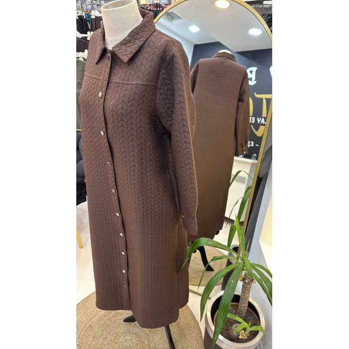 İnvee 7039 kahve  Çıtçıtlı Kap