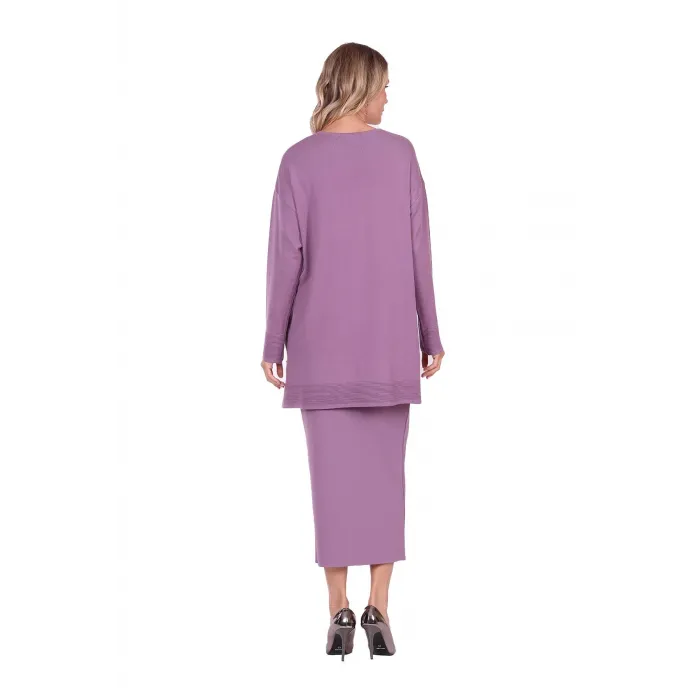 invee Bekletmeli Tunik Eflatun  6840