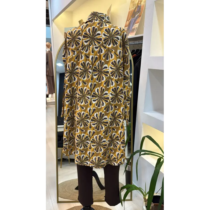 invee çicek desenli gomlek 7155 sari