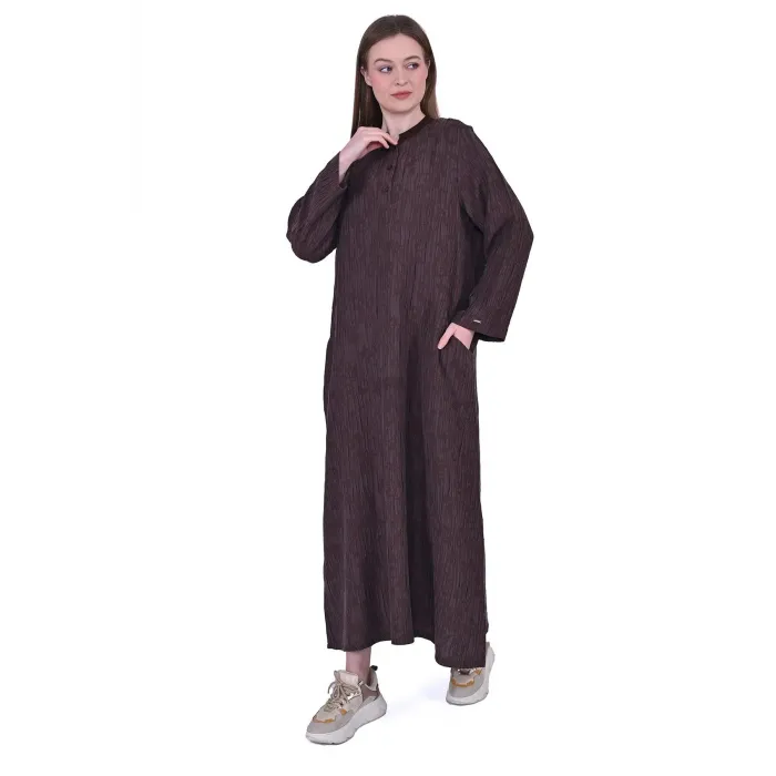 İNVEE ELBİSE 7026 KAHVERENGİ