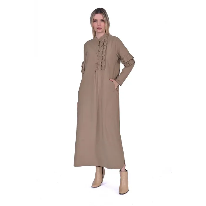 İNVEE ELBİSE FİRFİR DETAYLİ 6925 CAMAL