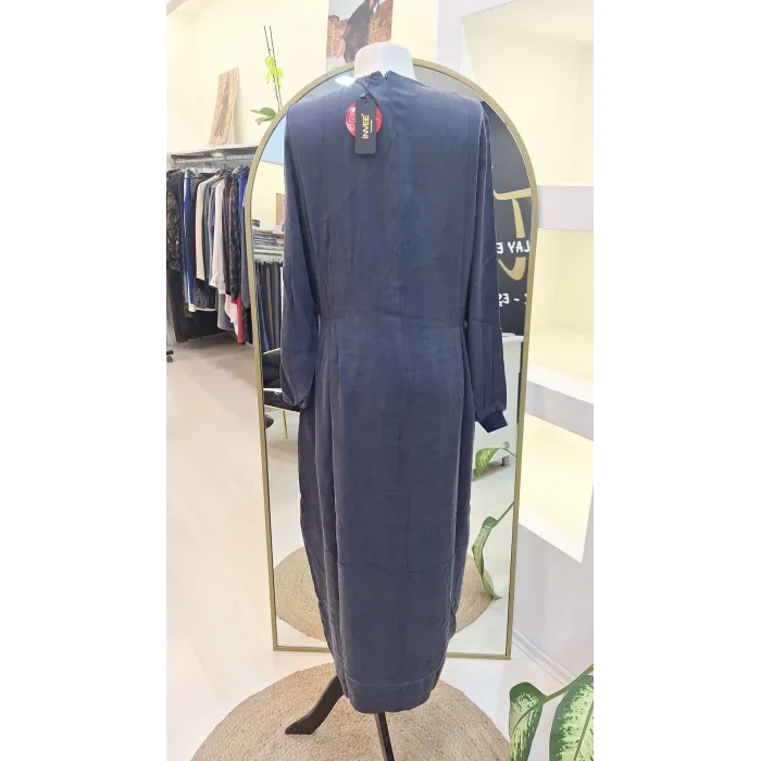 İNVEE ELBİSE MODAL KUMAS DOKUMLU 7013 LACİVERT