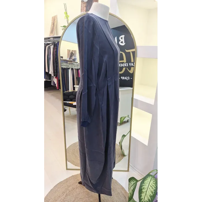 İNVEE ELBİSE MODAL KUMAS DOKUMLU 7013 LACİVERT