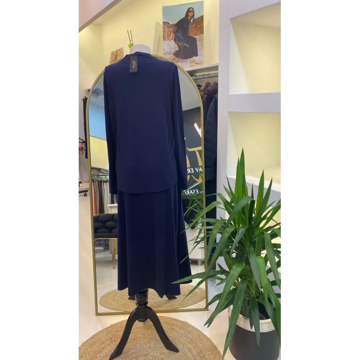 invee etekli cep detayli takim lacivert 7023