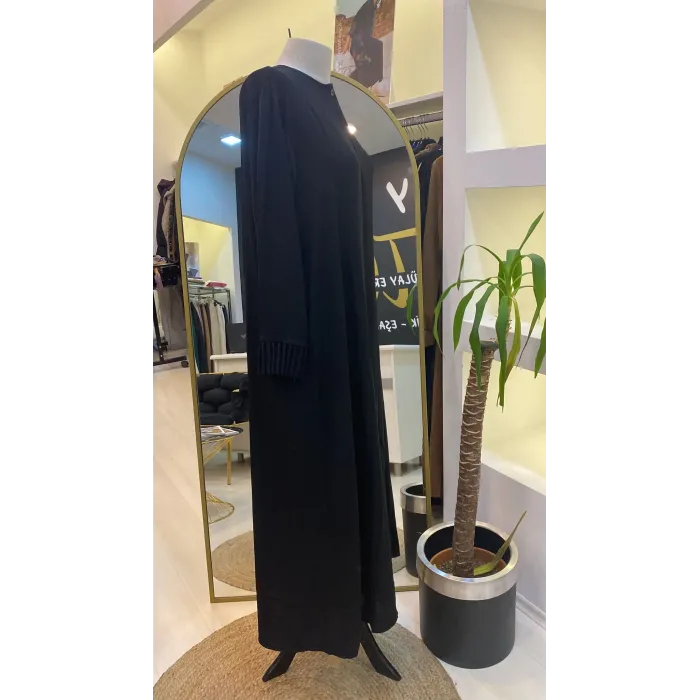 İNVEE GİZLİ DUGME DETAYLİ FERACE SİYAH 6968