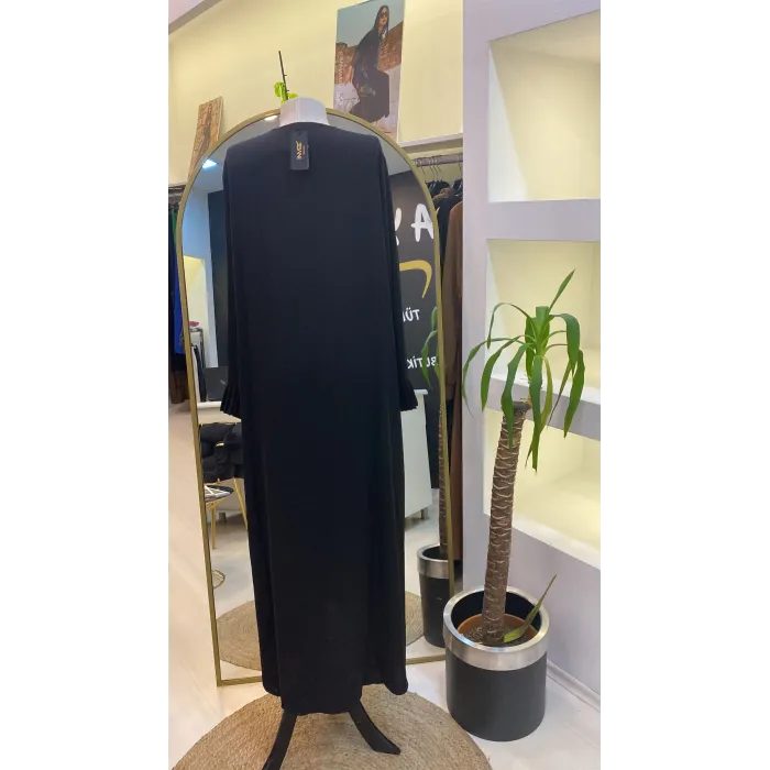 İNVEE GİZLİ DUGME DETAYLİ FERACE SİYAH 6968