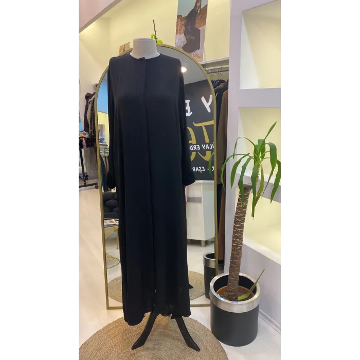 İNVEE GİZLİ DUGME DETAYLİ FERACE SİYAH 6968