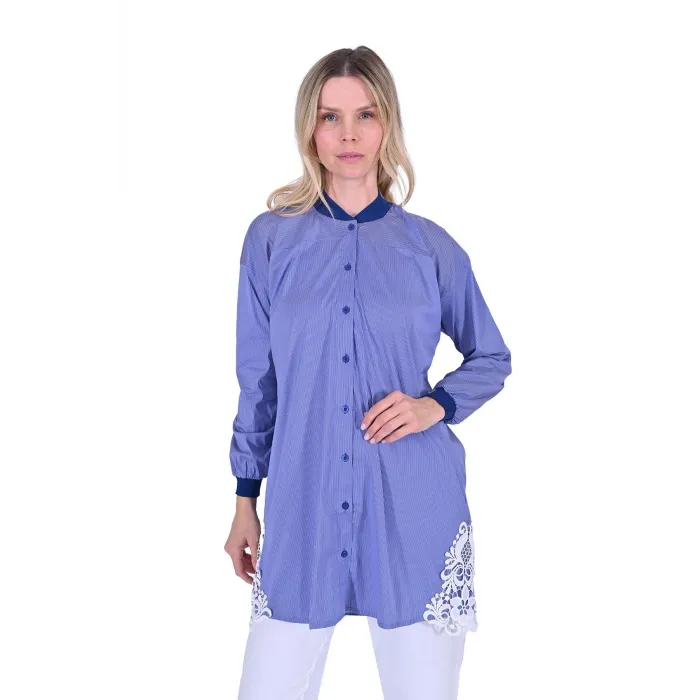 İNVEE GÖMLEK KUPUR DETAYLİ LACİVERT 6978