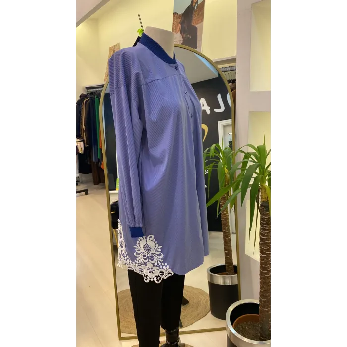 İNVEE GÖMLEK KUPUR DETAYLİ LACİVERT 6978