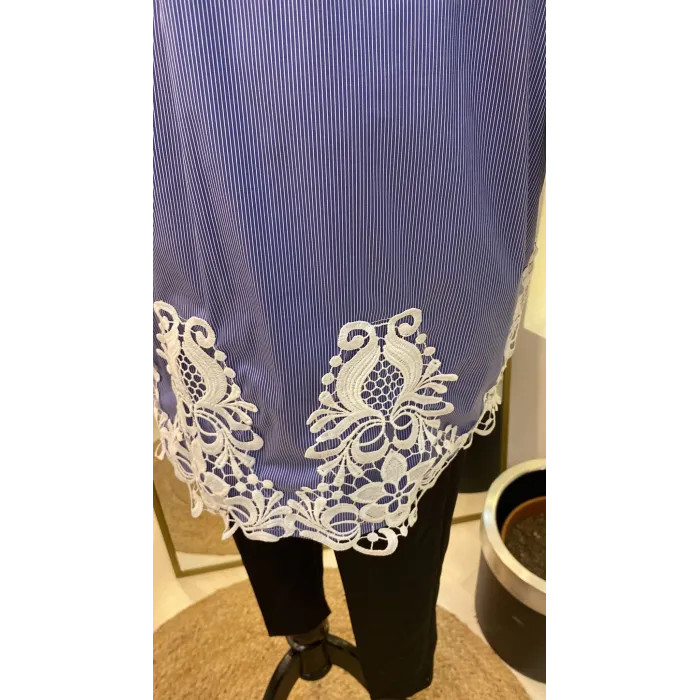 İNVEE GÖMLEK KUPUR DETAYLİ LACİVERT 6978