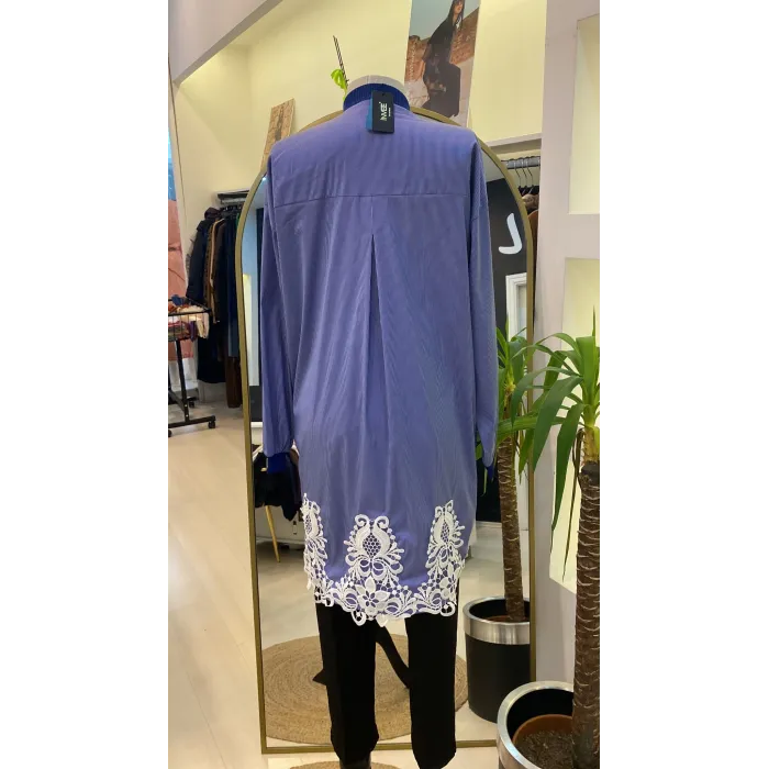 İNVEE GÖMLEK KUPUR DETAYLİ LACİVERT 6978