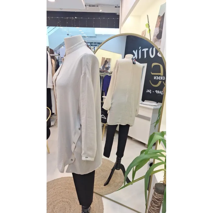 İNVEE HAKİM YAKA CAZ TUNİK 6941 BEJ