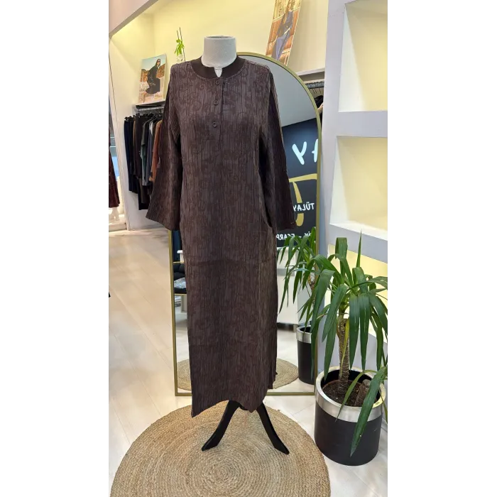 İNVEE ELBİSE 7026 KAHVERENGİ