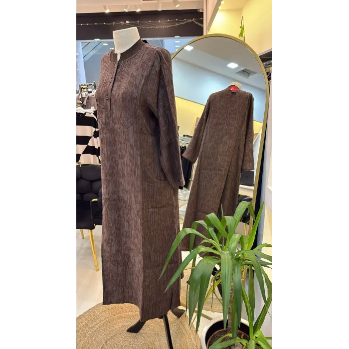 İNVEE ELBİSE 7026 KAHVERENGİ