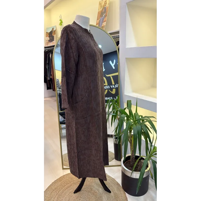 İNVEE ELBİSE 7026 KAHVERENGİ